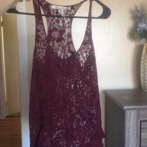 Lacey red tank top